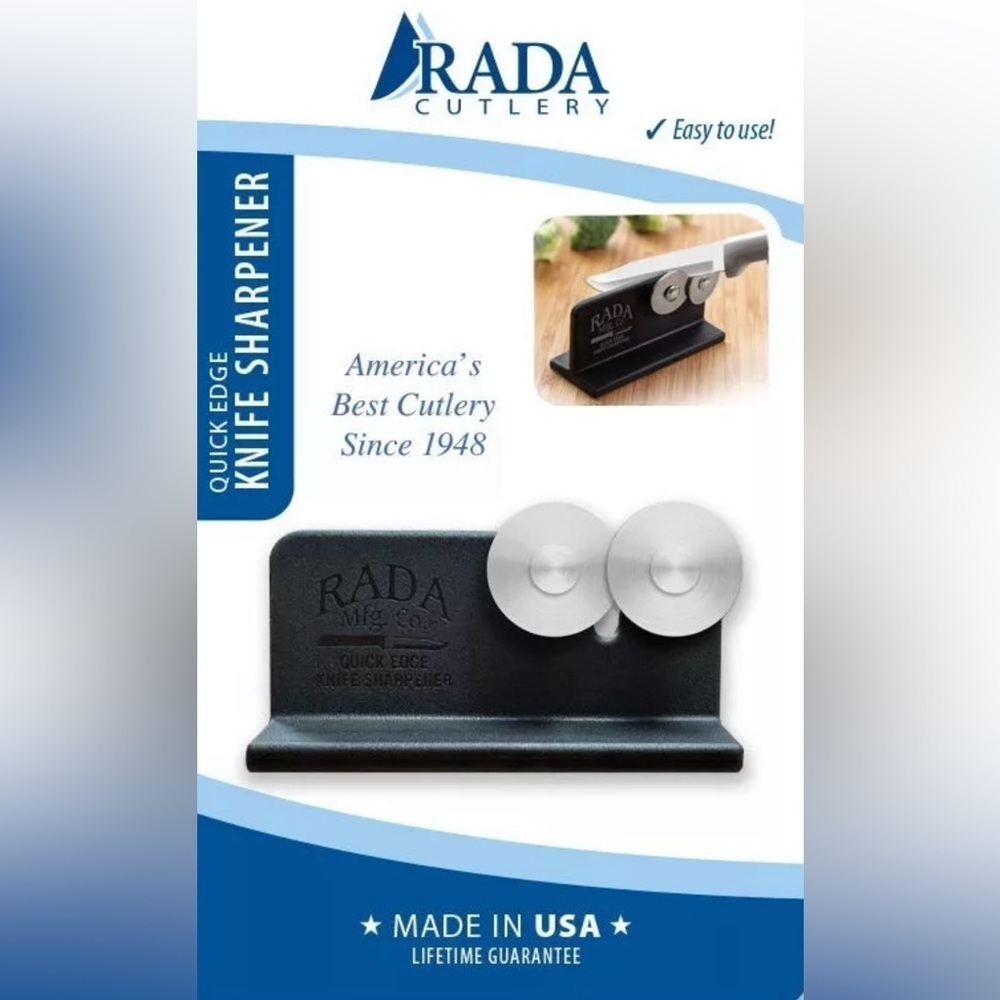 Rada Cutlery Quick Edge Knife Sharpener – Stainless Steel Wheels Made in the USA
